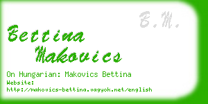 bettina makovics business card
